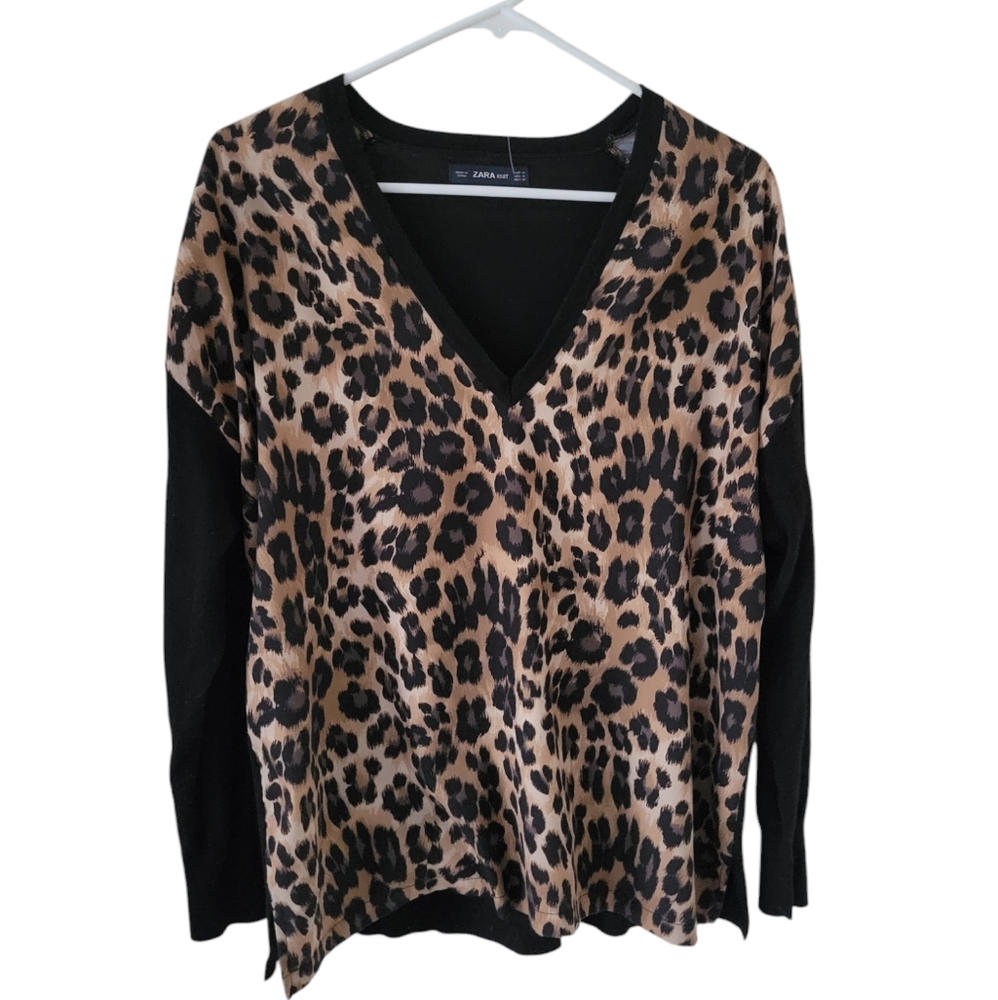 Zara knit leopard print top